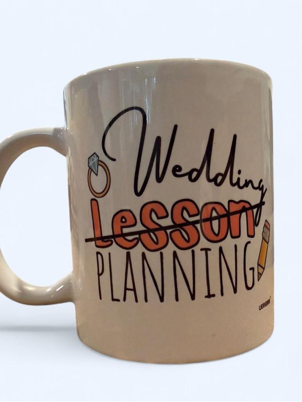 Wedding Planning Ceramic Mug - White with Orange Accent 12 oz